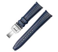 ZGBQHQN For IWC IW344205 Portuguese Chronograph Pilot Portofino Folding Buckle Strap 22mm Woven Cowhide Leather Watchband