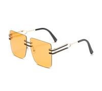 ZGBQHQN Frameless Sunglasses Large Square Fashion Men Women Luxury Sun Glasses Uv400
