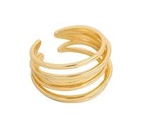 ZGBQHQN Gold Silver Wedding Rings Simple Geometric Multilayer Winding Handmade Jewelry for Women Adjustable Light Luxury Ring