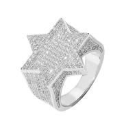 ZGBQHQN Hip Hop Punk Ring Pentagram Hexagonal Ring Personality For Men Christmas Ins Style Simple Casual Trendy Jewelry Party Gift