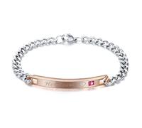 ZGBQHQN His Queen Her King Black Rose Color Women Male Chain Crystal Couple Bracelet for Men