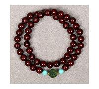 ZGBQHQN Indian Small Leaf Red Sandalwood Bracelet Wooden Bead Bracelet Jasper Dragon Pattern Transfer Prayer Beads