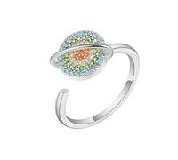 ZGBQHQN Ins Style Sweet Ring Classic Rotable Colorful Zircon Planet Ring Jewelry Light Luxury Birthday Party Proposal Engagement Gift