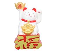 ZGBQHQN Lucky Cat, Lucky Cat Car Ornament, Japanese Lucky Cat, Cute Lucky Cat Feng Shui Crafts,Lucky Cat Ornament Waving Arm Attract Wealth Lucky Fortune Cat for Desktop Car Office Shop(#2)