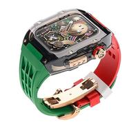 ZGBQHQN Luxury Transparent Watch Case And Watch Band,For 8 7 6 5 4 SE 44mm 45mm Series Watch Change Silicone Strap Mod Kit,Rubber Sports Watch Band With Tool