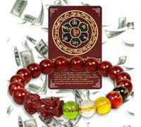 ZGBQHQN Natural Cinnabar Feng Shui Pixiu Lucky Red Rope Bracelet - 2025 Good Luck Charm Wealth Attraction Protection Amulet for Men Women Unisex Spiritual Energy Jewelry