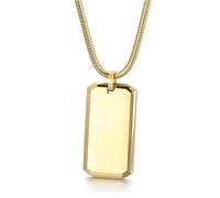 ZGBQHQN Personalized Titanium Steel For Men Square Pendant Necklace Punk Necklace Christmas INS Style Birthday Gift Simple Jewelry