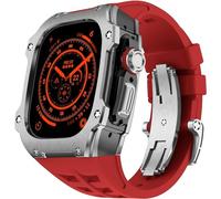 ZGBQHQN RM Style Stainless Steel Watch Case+Rubber Watch Band Mod Kit，For Ultra 8 49MM DIY Modification Sport Rubber Replacement Watch Bracelet Mod Kit Accessories