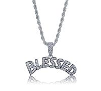 ZGBQHQN Trendy Punk Letter Pendant Necklace Unisex Ins Style With Zircon Hip Hop Necklace Jewelry Anniversary Birthday Party Gift