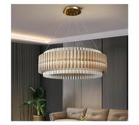 ZGBQHQN Villa Chandelier Modern Luxury Living Room Decoration Crystal Pendant lamp Interior Hall Round Ceiling Chandelier Light Fixture, Pendant Light Fixture