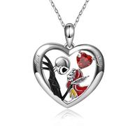 ZGBQHQN Women's Halloween Eternal Love Skull Couple Skull Necklace Pendant Exquisite Luxurious Temperament Versatile Couple Jewelry Valentine's Day Gift