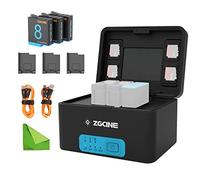 ZGCINE PS-G10 Combo Charging Case with 3 Pcs Batteries for GoPro Hero 8/7/6/5, Battery Charger Box for GoPro Hero 10/9/8/7/6/5 Batteries, Support USB-C PD Input, with USB-C PD Output and USB-A Output