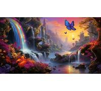 Zgcoyeo Fall Diamond Painting Kits, 55x30cm Large Diamond Painting Kits for Kids, Landscape Diamond Art Kits for Adults Paint by Numbers Kits, Square Full Drill Gem Art Painting for Room Decor R-T