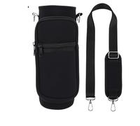 ZGCrumphant 1000ml Sports Bottle Case Neoprene Pouch Holder with Adjustable Shoulder Strap Phone Pocket Water Bottle Carrier(Black)