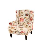 ZGCrumphant 2-Piece Wing Back Chair Cover Printed Armchair Sofa Covers Super Stretch Furniture Removable Machine Washable Wingback Chair Covers(K)