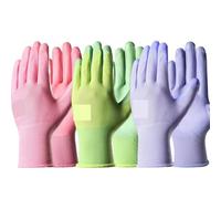 ZGCrumphant 3Pairs Women's Colorful Gardening Gloves for Digging Planting Weeding Nail Finger Protection Ultra-Grip Work Gloves(3 Pairs 3 colors,M)