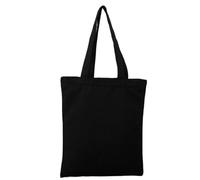 ZGCrumphant 5 Pcs Large Capacity Canvas Shopping Bags Folding Cotton Tote Bags DIY Shoulder Bag Grocery Handbag for Shopping(Black,20x22cm)