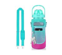 ZGCrumphant 64oz (2L) Sport Water Bottle Sleeve Insulated Mug Holder Bag with Slanting Strap for Fitness Gym Outdoor Sports Water Bottle Carrier(Green Powder)