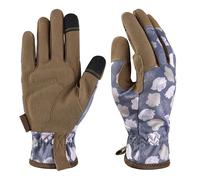 ZGCrumphant Garden Gloves for Weeding Working Digging Planting Gardening for Women light duty Breathable Touch Screen Ultra-Grip Work Gloves(Khaki,L)