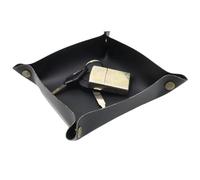 ZGCrumphant Leather Tray Tray Leather Nightstand Jewelry Desktop Holder Box Snap Sundries For Dice Phone Sunglasses Catch All Trays(L)
