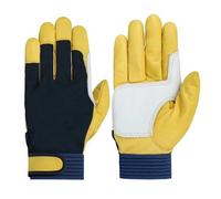 ZGCrumphant Men Women's Work Gloves Stretch Tough Grip Leather for Utility Construction Wood Cutting Gardening Ultra-Grip Work Gloves(M-Yellow)