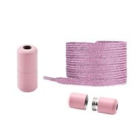 ZGCrumphant Shoe Laces Shoelaces Capsule Lock Without Ties Elastic Laces Sneaker No Tie Shoe Kids Adult Quick Flat Shoelace for Shoes(Pink)