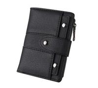 ZGCrumphant Women Coin Purse Casual Style Simple Retro Rivets Short Wallet Coin Purse Card Holders Handbag Woman's Wallet for Keyring(Bean Black)