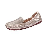 ZGCrumphant Women Foldable Flats Crystal Rivets Female Loafers Women's Flat Shoes for Everyday(Gold 2,9.5)