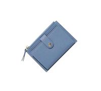 ZGCrumphant Women’s PU Leather Mini Wallet | Slim Short Coin Purse with Multi-Card Holder and Zipper Hasp for Keyring(Blue)