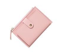 ZGCrumphant Women’s PU Leather Mini Wallet | Slim Short Coin Purse with Multi-Card Holder and Zipper Hasp for Keyring(Pink)
