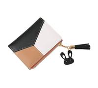 ZGCrumphant Women's PU Leather Wallet | Foldable Portable Card Holder and Coin Purse for Ladies for Keyring(Black)