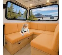 ZGDDPZA Stretch Jacquard RV Caravan Cushion Cover Non-Slip Fit Multi-Size for Dinette Motorhome, Indoor Seating & Camper Benches (Orange,L 60-95cm W 20-35cm)