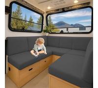 ZGDDPZA Stretch Jacquard RV Caravan Cushion Cover Non-Slip Fit Multi-Size for Dinette Motorhome, Indoor Seating & Camper Benches (Dark gray,L 60-95cm W 20-35cm)