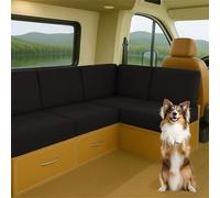 ZGDDPZA Stretch RV Caravan Cushion Covers for Motorhome, Camper Van & Indoor Sofa Elastic Jacquard Slipcovers for Bench Seats & Backrests Non-Slip Multi-Size Protector (Black,L150-190cm W 50-65cm)