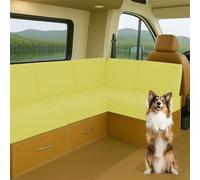 ZGDDPZA Stretch RV Caravan Cushion Covers for Motorhome, Camper Van & Indoor Sofa Elastic Jacquard Slipcovers for Bench Seats & Backrests Non-Slip Multi-Size Protector (Yellow,L100-125cm W 50-65cm)