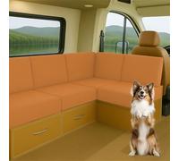 ZGDDPZA Stretch RV Caravan Cushion Covers for Motorhome, Camper Van & Indoor Sofa Elastic Jacquard Slipcovers for Bench Seats & Backrests Non-Slip Multi-Size Protector (Orange,L150-190cm W 50-65cm)