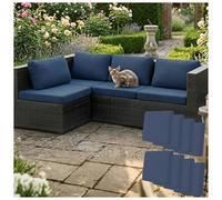 ZGDDPZA Stretch Sofa Cushion Covers 8PCS Seat Cushion Slipcovers for Couch & Chair Non-Slip Protector Soft High Stretch Patio Outdoor Cushion Cover Replacement (Navy Blue,L100-125cm W 50-65cm)