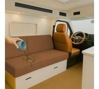 ZGDDPZA Water-Resistant Caravan Cushion Covers, Twin-Strap Motorhome Fit | Jacquard Stretch Slipcover with elastic straps and rear buckle secures dinette seats and backrests against shifting