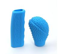 ZGDDS Universal Gear Shift Knob Cover for Renault 5 E-Tech Clio X98 BJA Mégane BFB E-Tech Twingo E-Tech 4 E-Tech, PU Silicone Anti-Slip Stick Shifting Handle Protector,Blue-B