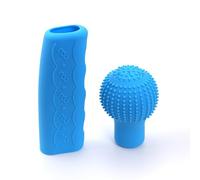 ZGDDS Universal Gear Shift Knob Cover for Renault 5 E-Tech Clio X98 BJA Mégane BFB E-Tech Twingo E-Tech 4 E-Tech, PU Silicone Anti-Slip Stick Shifting Handle Protector,Blue-A