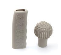 ZGDDS Universal Gear Shift Knob Cover for Renault 5 E-Tech Clio X98 BJA Mégane BFB E-Tech Twingo E-Tech 4 E-Tech, PU Silicone Anti-Slip Stick Shifting Handle Protector,Beige-A