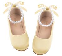 ZGDG Girls Flat Dress Shoes Ballet Shoes,Glitter Mary Jane Flats Wedding Party Ballerinas with Elastic Strap for Little/Big Kid