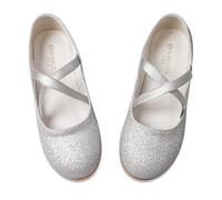 ZGDG Girls Flat Dress Shoes Ballet Shoes,Glitter Mary Jane Flats Wedding Party Ballerinas with Elastic Strap for Little/Big Kid
