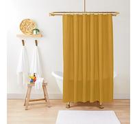 ZGDPBYF Dark Mustard Yellow Solid Shower Curtain Curtain For Bathrooms Shower Curtains For Bathrooms 200W x 180H CM