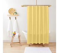 ZGDPBYF Solid Color Plain Sunlight Pastel Yellow Shower Curtain Bath Curtain Waterproof Shower Curtain 180W x 180H CM