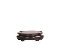 ZGEG Plant Stand Display Solid Wood Base Teapot Bonsai Copper Incense Burner Vase Ornaments Round Display Wooden Bracket Potted Rack