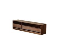 ZGEG TV Cabinet 180x40x45cm Walnut Country Entertainment Center, Solid Wood Living Room Floor Cabinet, Simple Glass Storage Furniture Television Stand