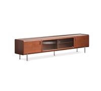 ZGEG TV Cabinet 200CM Rustic Solid Wood Storage Cabinet, Living Room Household Entertainment Center, High-Leg Console Television Stand
