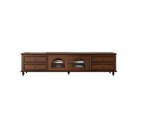 ZGEG TV Cabinet 200CM Solid Walnut Finish Entertainment Center, Retro Living Room Storage Furniture, Suitable for Homes & Hotels Television Stand