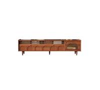 ZGEG TV Cabinet 200CM Solid Wood & Glass Vintage Console Table, Home Living Room Storage Furniture, Suitable for Hotels and Boutique Accommodations Television Stand